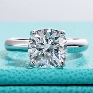 ✅2CT Brilliant Cut Square Diamond Wedding Women Ring Size 7